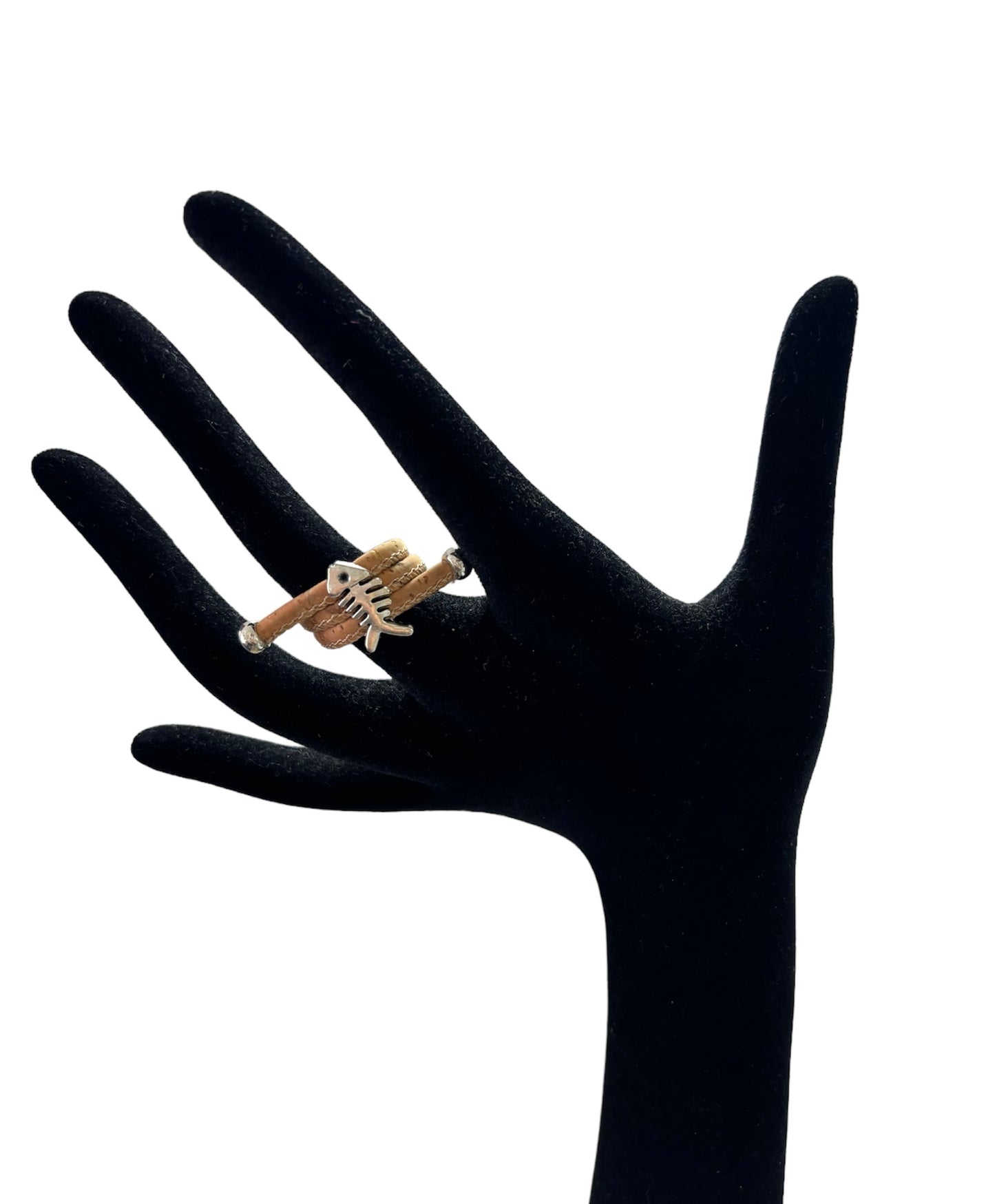 Bague en liège naturel Poisson porté réglable