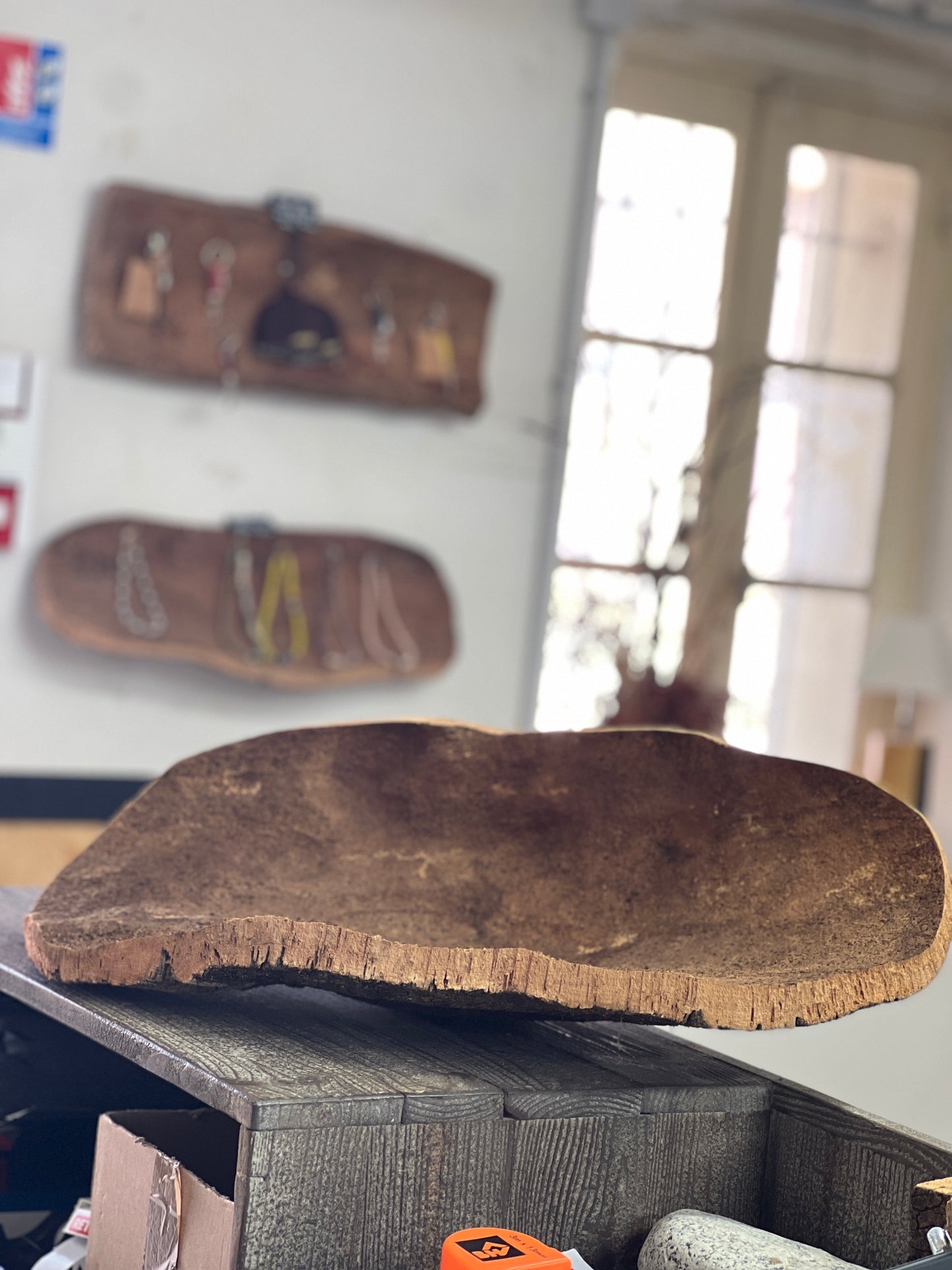 Fabriquées à la main en utilisant du liège prélevé localement dans les forêts corses, ces coupes sont taillées au couteau pour obtenir des formes et des textures uniques. Elles peuvent être utilisées comme des milieux de table pour contenir des fruits ou comme des corbeilles pour contenir d'autres objets.