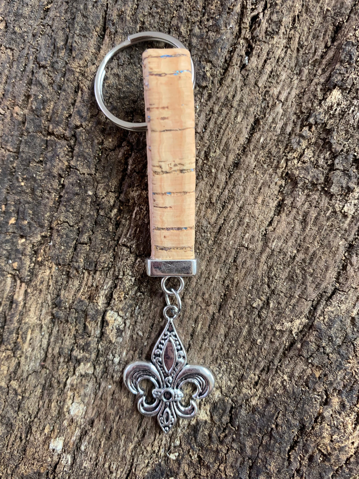 Porte-clés en liège Fleur de Lys Liège Naturel