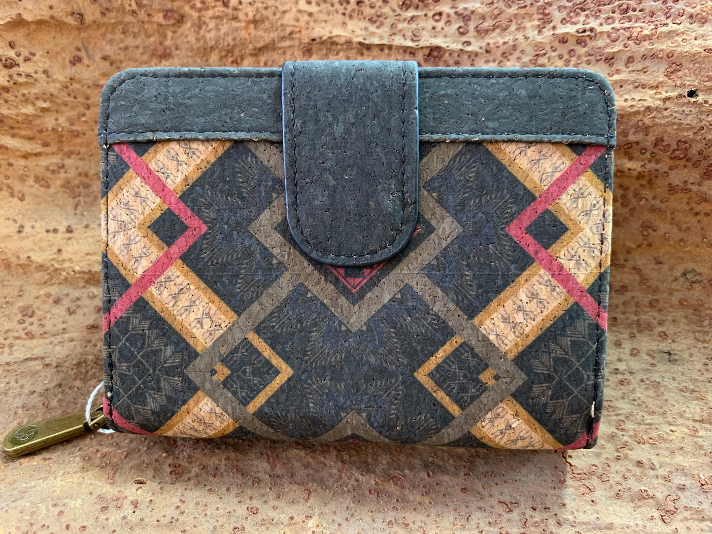 Portefeuille en liège Petit Myrsine Midnight Shadow couleur noir
