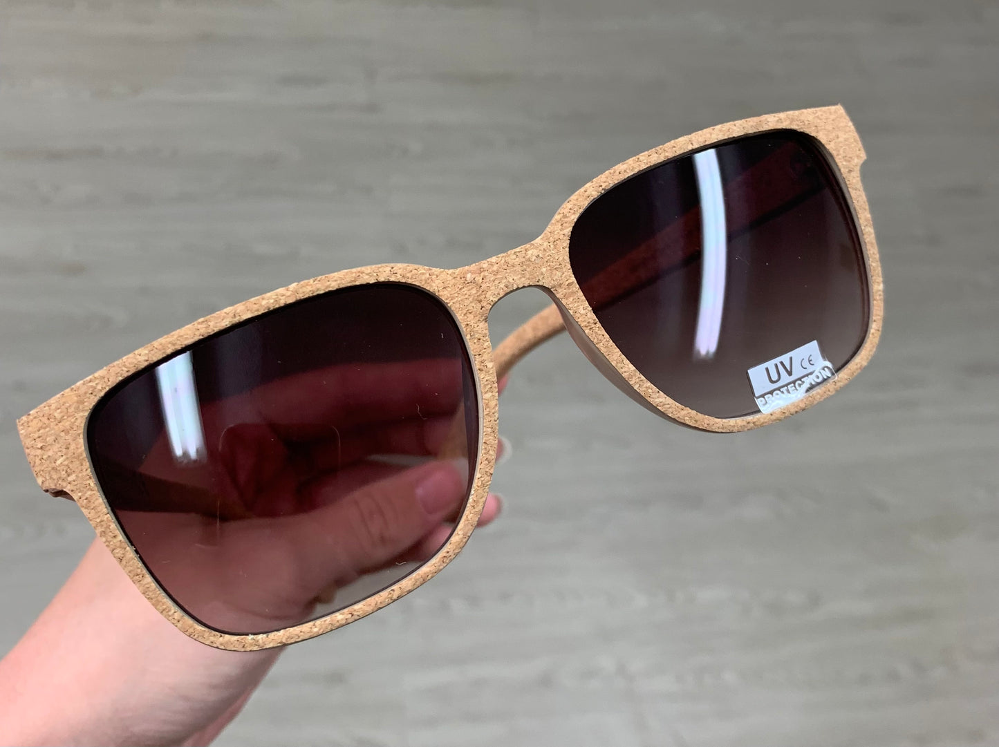 Lunettes de soleil rectangles en liège